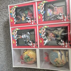 Warner Bros Red and Yellow Holiday Ornaments